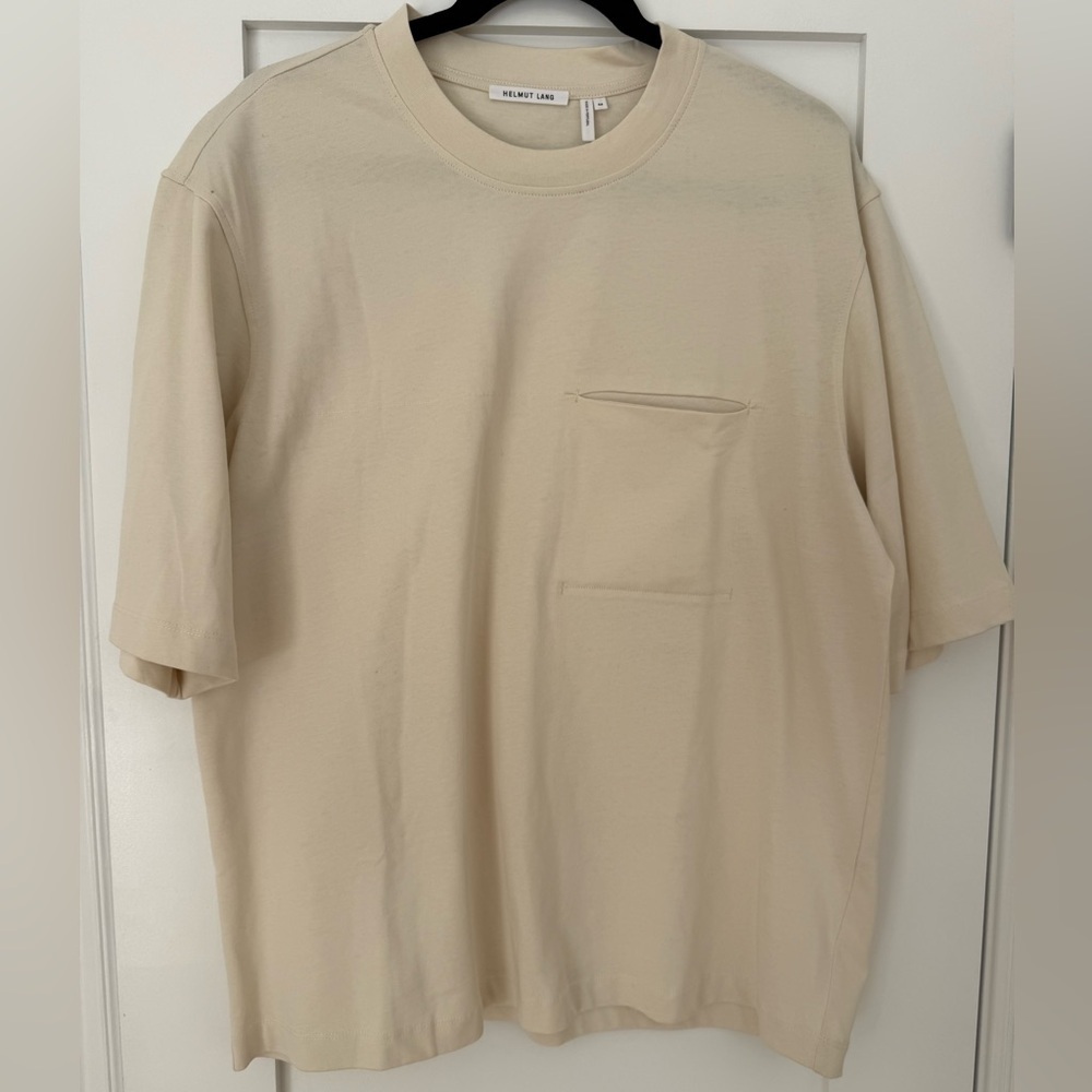 HELMUT LANG Oversized Pocket T Made in Portugal 100% Cotton Minimalist Designer